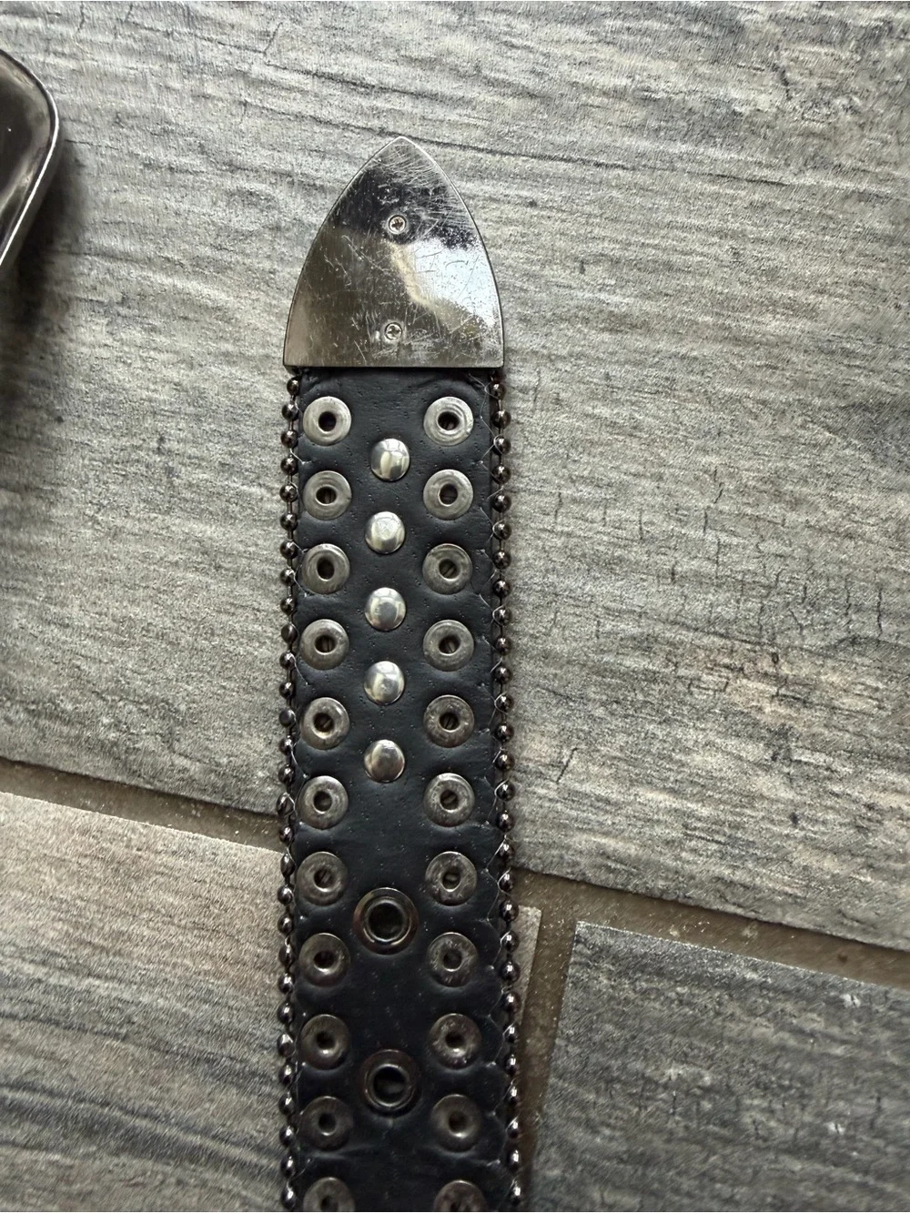 Black Studded Western Croc Embossed Belt - Small - 28-32”